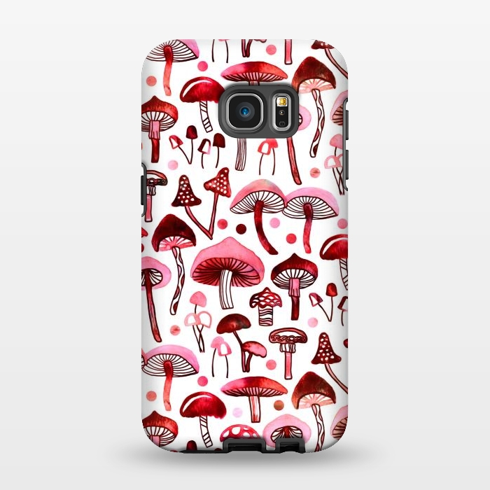 Galaxy S7 EDGE StrongFit Pink Mushrooms  by Tigatiga