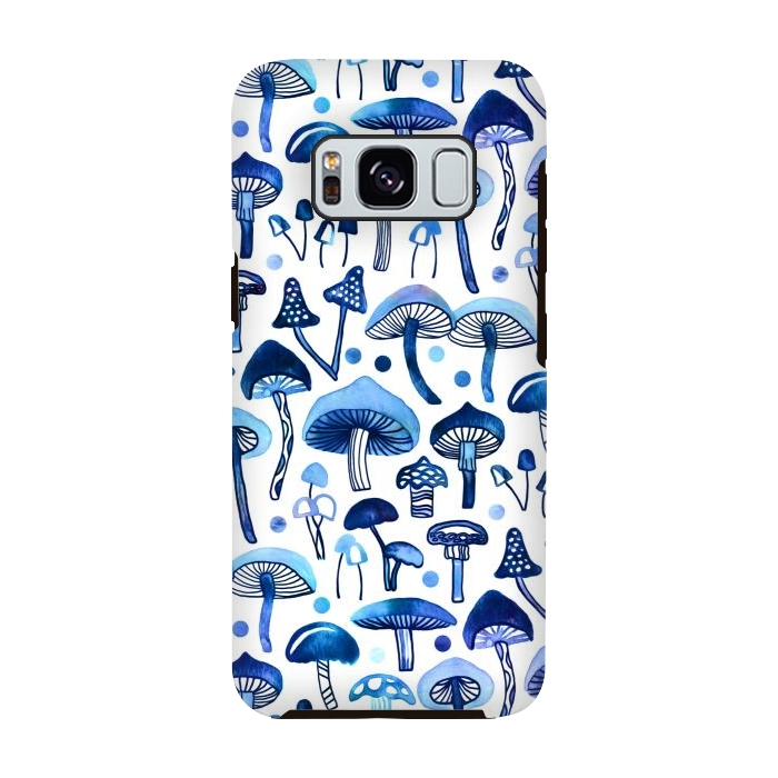 Galaxy S8 StrongFit Blue Mushrooms by Tigatiga
