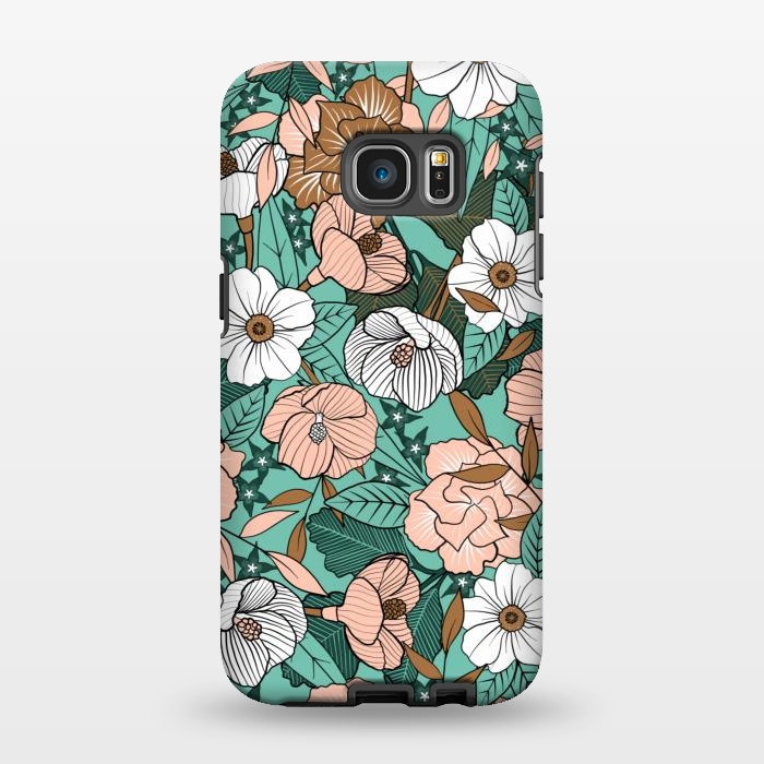 Galaxy S7 EDGE StrongFit Rusted Blush Garden by gingerlique