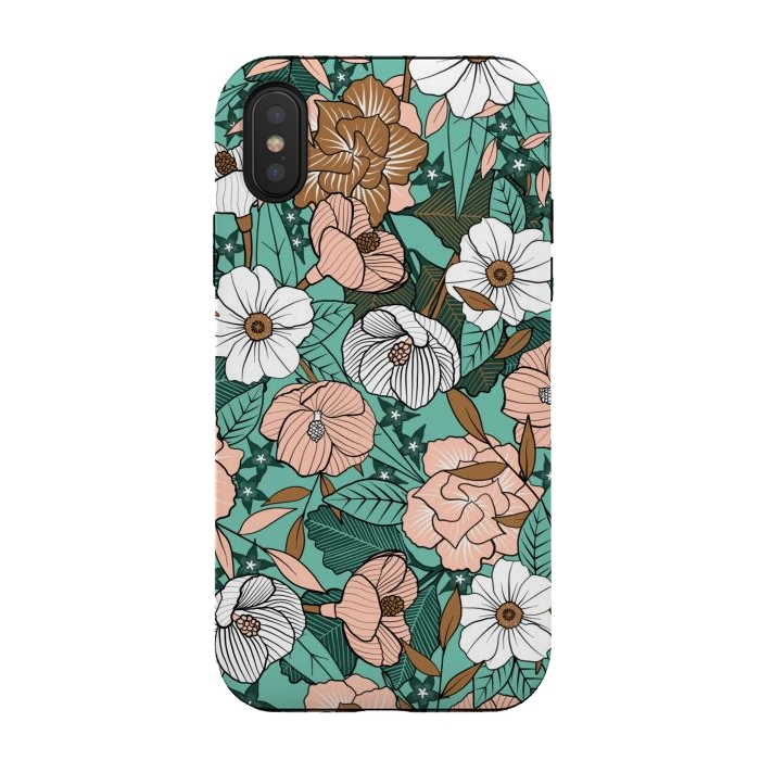 iPhone Xs / X StrongFit Rusted Blush Garden by gingerlique