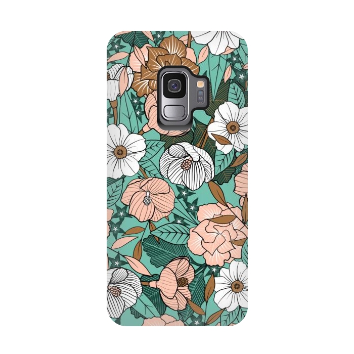 Galaxy S9 StrongFit Rusted Blush Garden by gingerlique