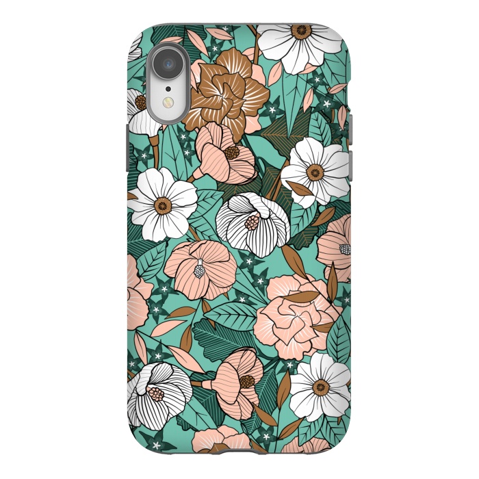 iPhone Xr StrongFit Rusted Blush Garden by gingerlique