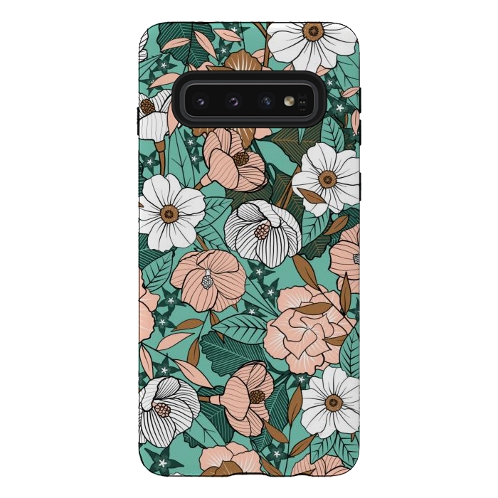 Galaxy S10 StrongFit Rusted Blush Garden by gingerlique