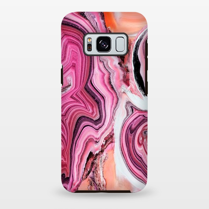 Galaxy S8 plus StrongFit Pop pink liquid marble by Oana 