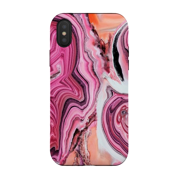 iPhone Xs / X StrongFit Pop pink liquid marble by Oana 