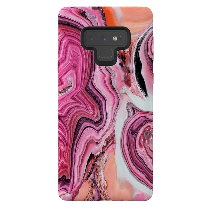 Galaxy Note 9 StrongFit Pop pink liquid marble by Oana 