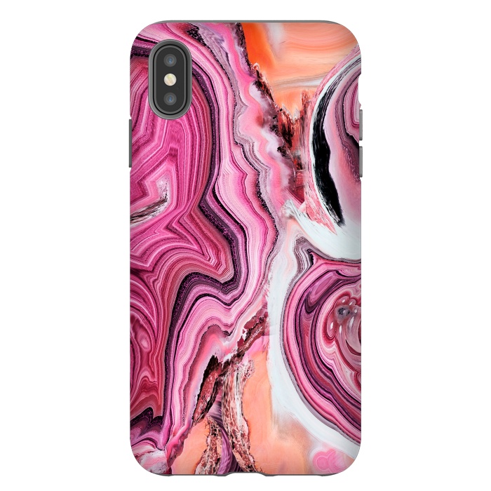 iPhone Xs Max StrongFit Pop pink liquid marble by Oana 