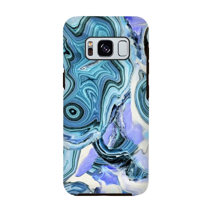 Galaxy S8 StrongFit Blue purple liquid marble by Oana 