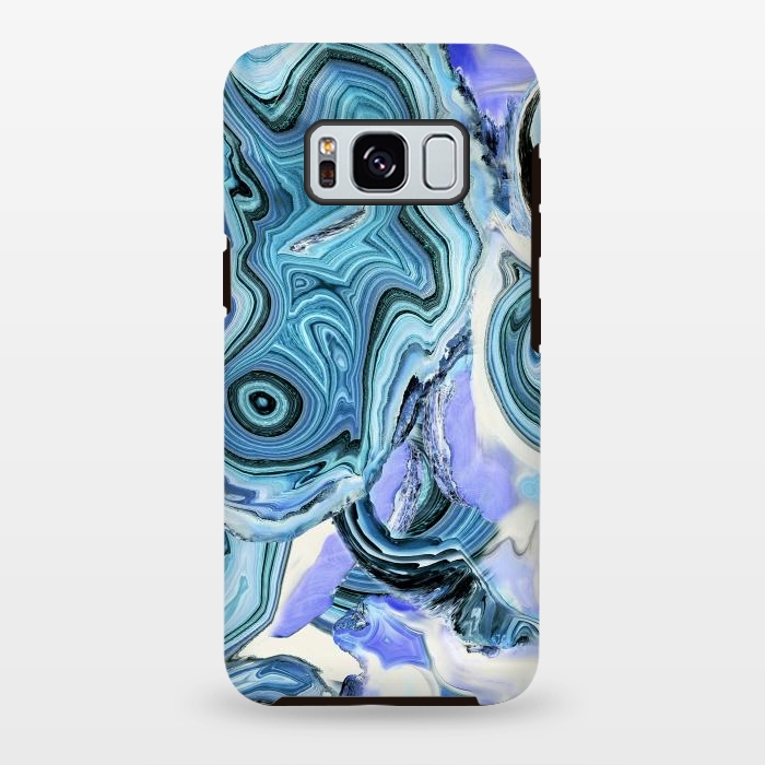Galaxy S8 plus StrongFit Blue purple liquid marble by Oana 