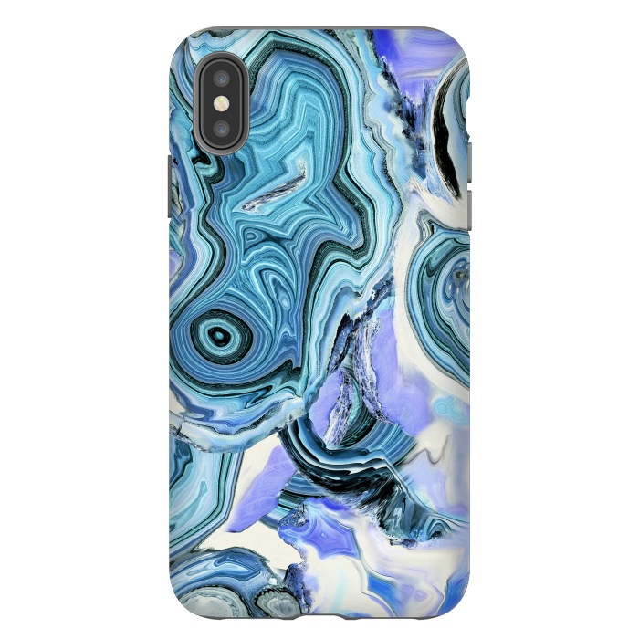 iPhone Xs Max StrongFit Blue purple liquid marble by Oana 