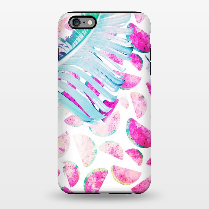 iPhone 6/6s plus StrongFit Grungy watermelon and bana leaf pattern by Oana 