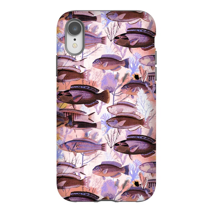 iPhone Xr StrongFit Colorful coral reef and fish botanical pattern by Oana 