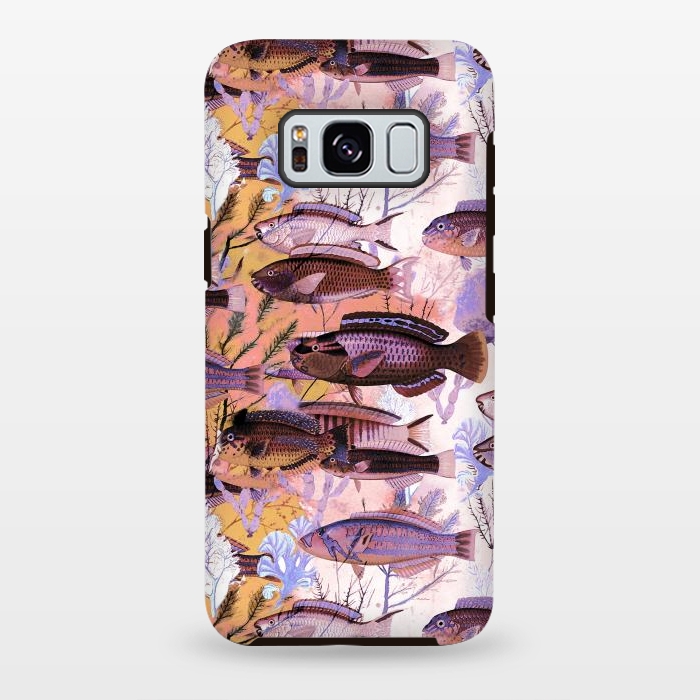 Galaxy S8 plus StrongFit Watercolor coral reef by Oana 