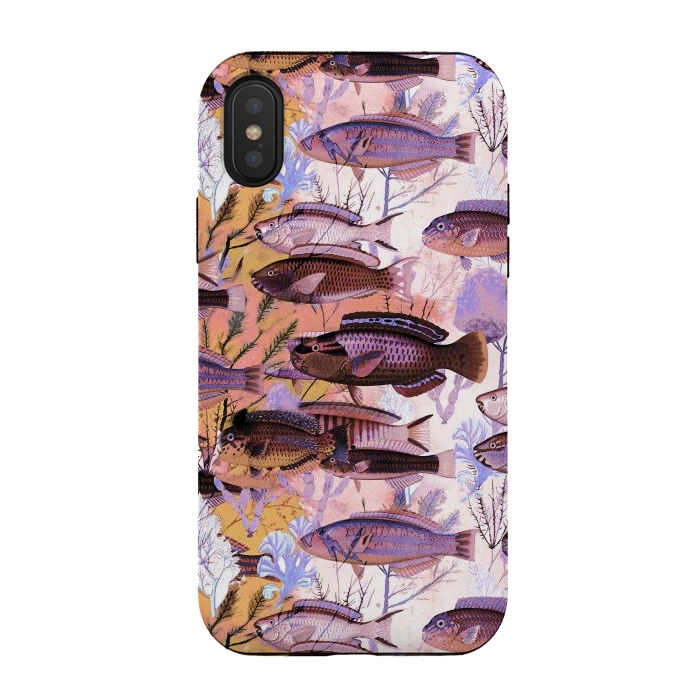 iPhone Xs / X StrongFit Watercolor coral reef by Oana 