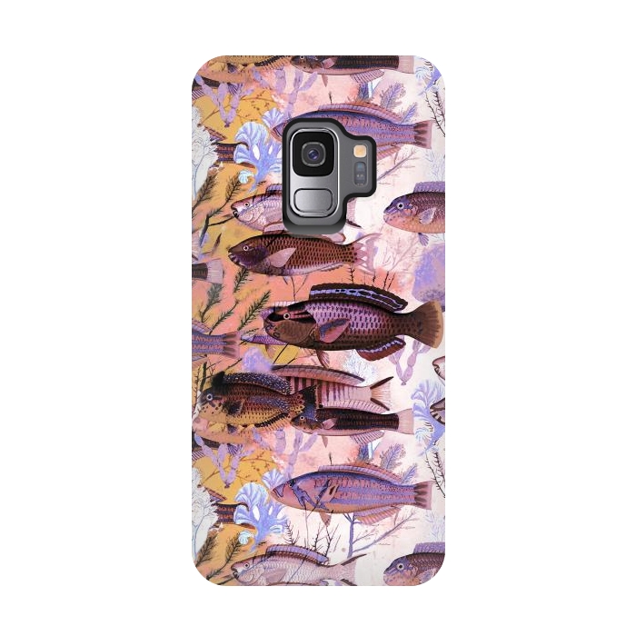 Galaxy S9 StrongFit Watercolor coral reef by Oana 