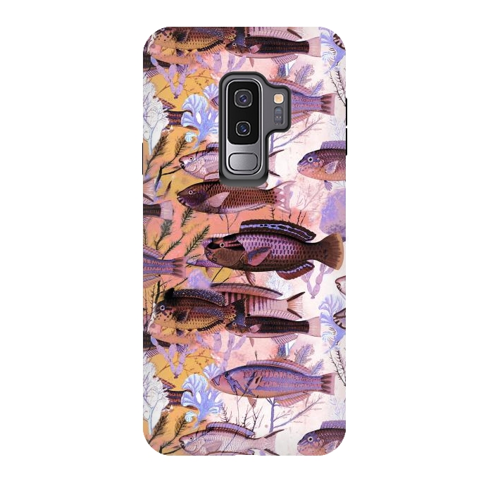 Galaxy S9 plus StrongFit Watercolor coral reef by Oana 