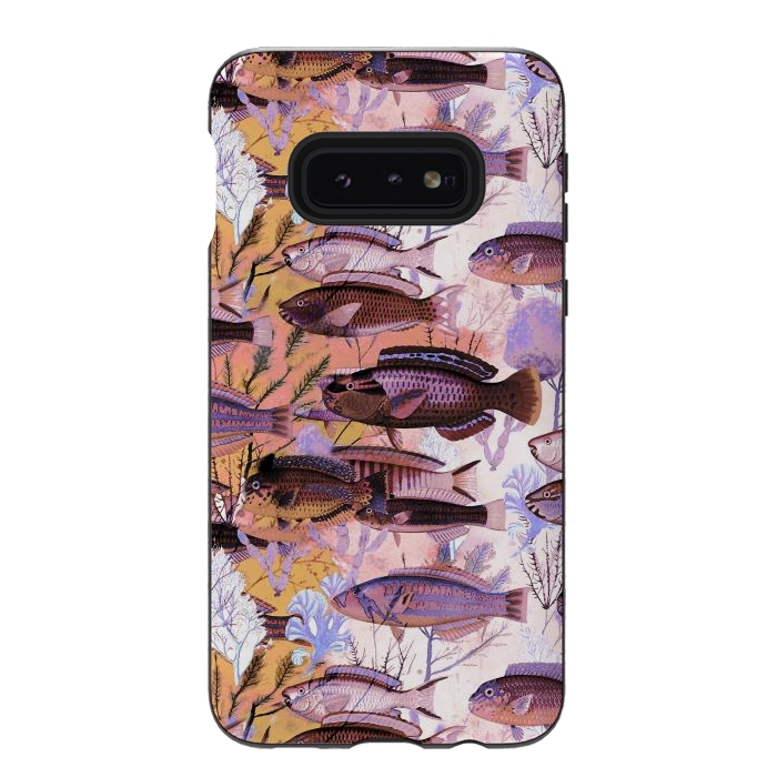 Galaxy S10e StrongFit Watercolor coral reef by Oana 