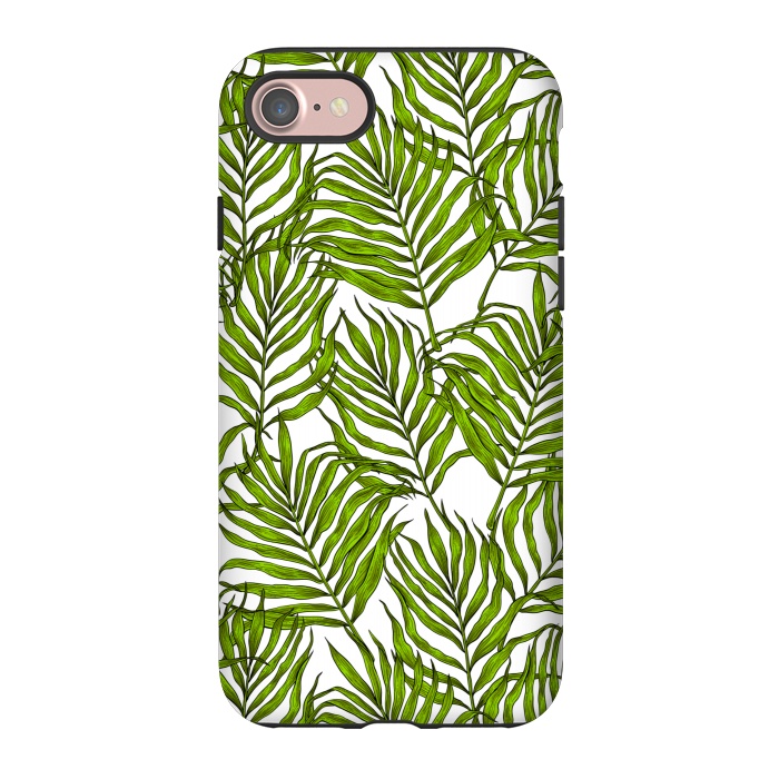 iPhone 7 StrongFit Palm leaves on white by Katerina Kirilova