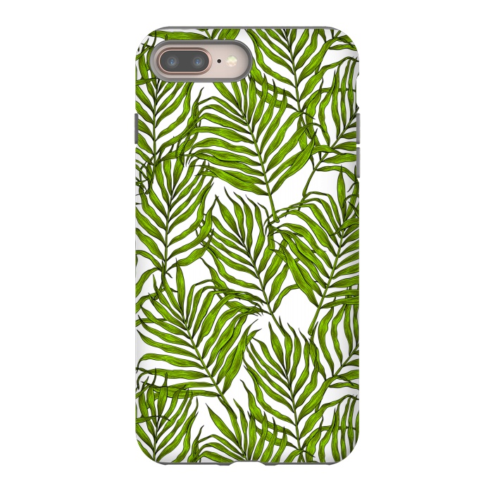 iPhone 7 plus StrongFit Palm leaves on white by Katerina Kirilova