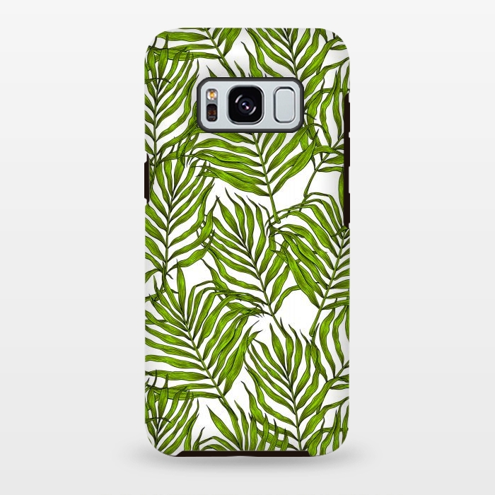 Galaxy S8 plus StrongFit Palm leaves on white by Katerina Kirilova