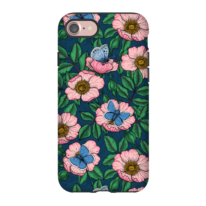iPhone 7 StrongFit Dog rose and butterflies by Katerina Kirilova