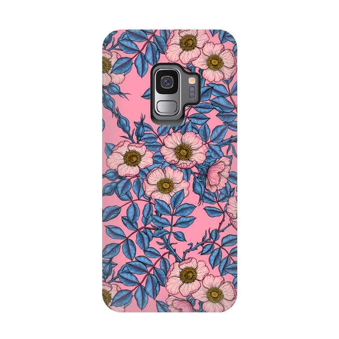 Galaxy S9 StrongFit Dog rose pattern by Katerina Kirilova