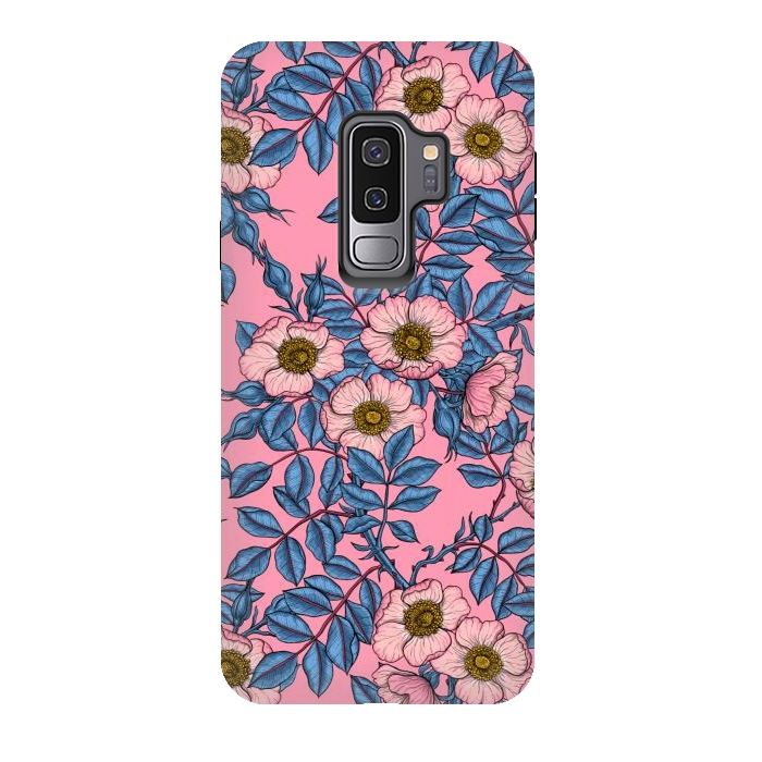 Galaxy S9 plus StrongFit Dog rose pattern by Katerina Kirilova