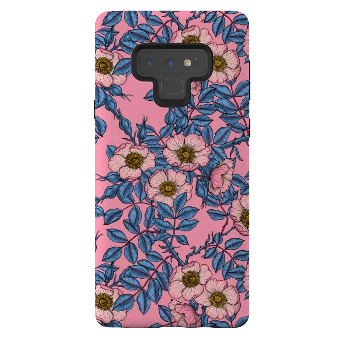 Galaxy Note 9 StrongFit Dog rose pattern by Katerina Kirilova