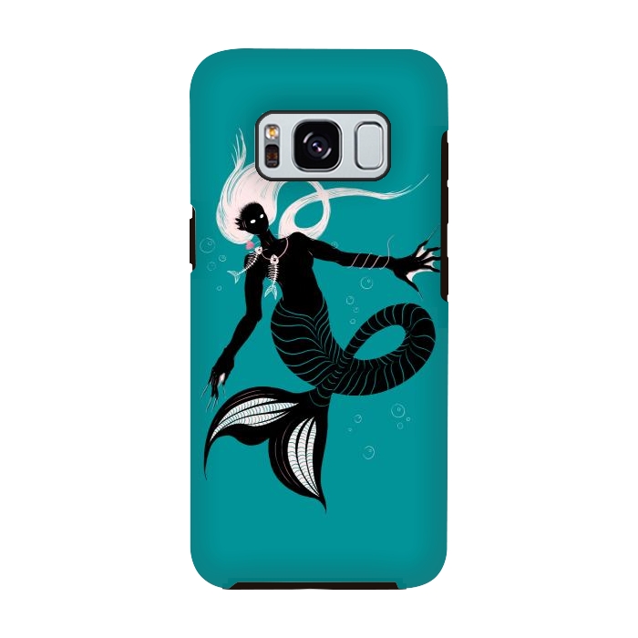Galaxy S8 StrongFit Creepy Mermaid With Fish Skeleton Necklace Dark Art by Boriana Giormova
