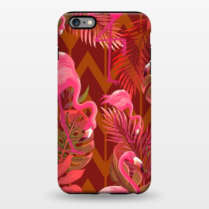 iPhone 6/6s plus StrongFit Pink Flamingos On The Beach by ArtsCase