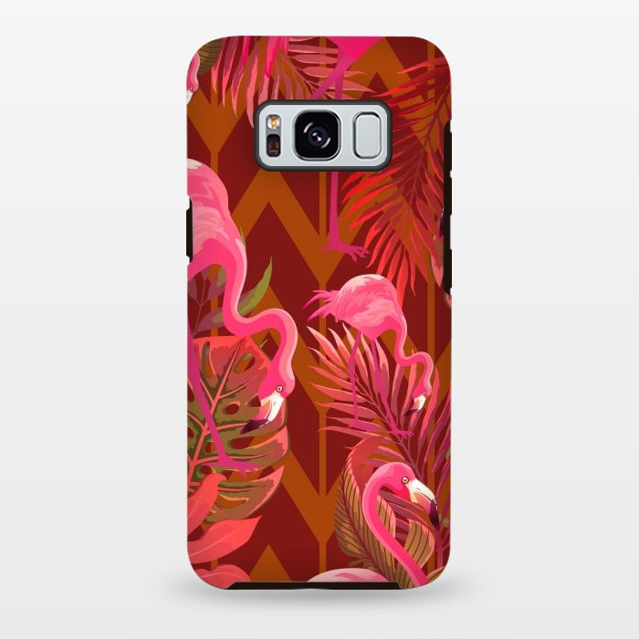 Galaxy S8 plus StrongFit Pink Flamingos On The Beach by ArtsCase