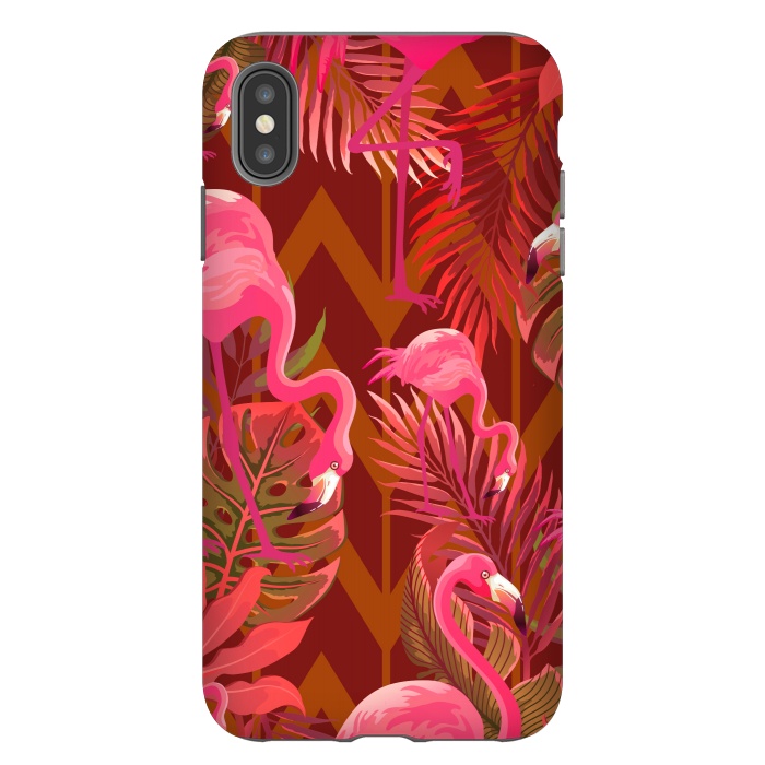 iPhone Xs Max StrongFit Pink Flamingos On The Beach by ArtsCase