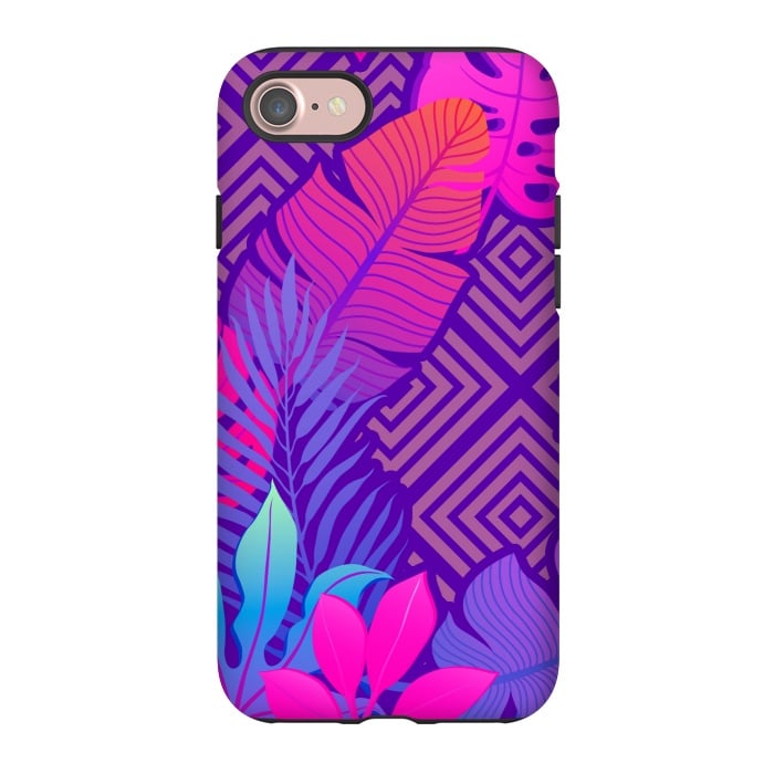 iPhone 7 StrongFit Tropical Lines And Leaves Patterns by ArtsCase