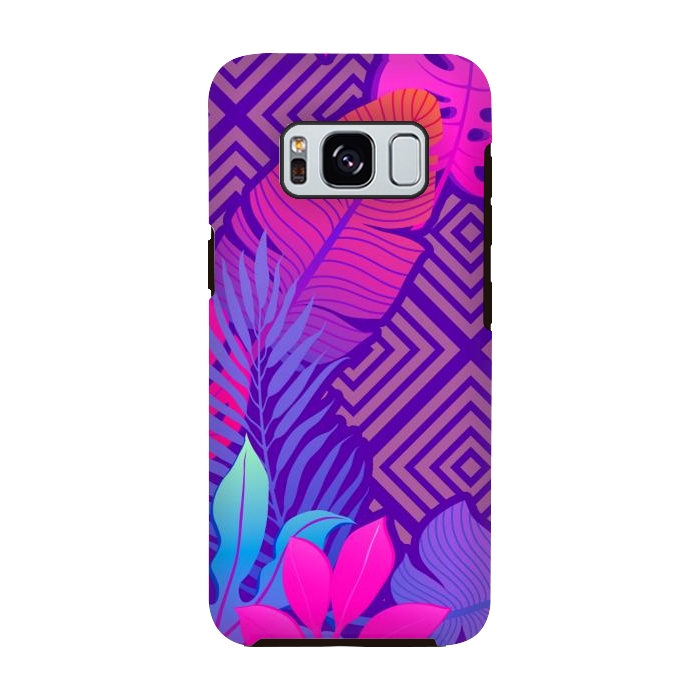 Galaxy S8 StrongFit Tropical Lines And Leaves Patterns by ArtsCase