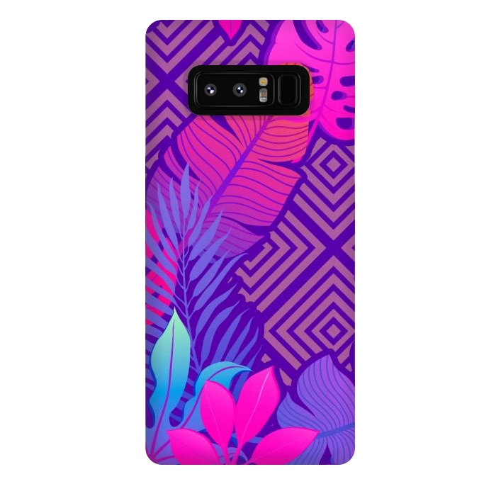 Galaxy Note 8 StrongFit Tropical Lines And Leaves Patterns by ArtsCase