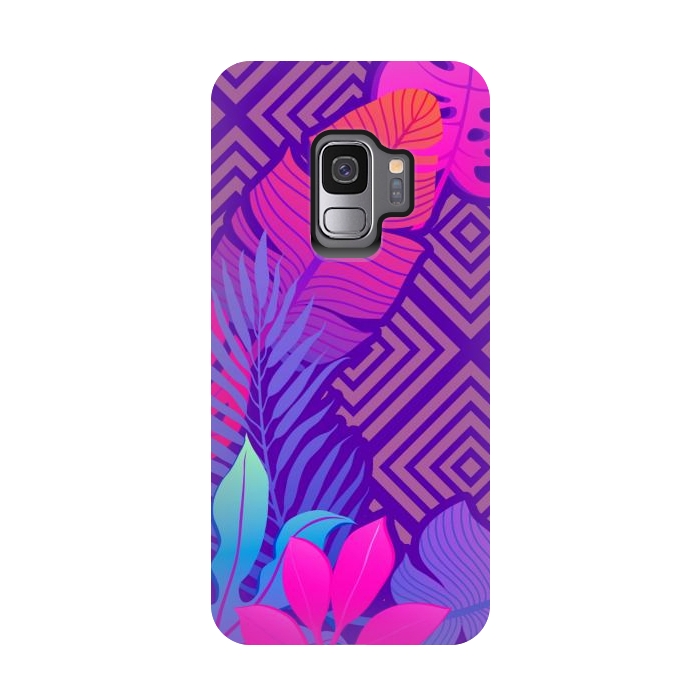 Galaxy S9 StrongFit Tropical Lines And Leaves Patterns by ArtsCase