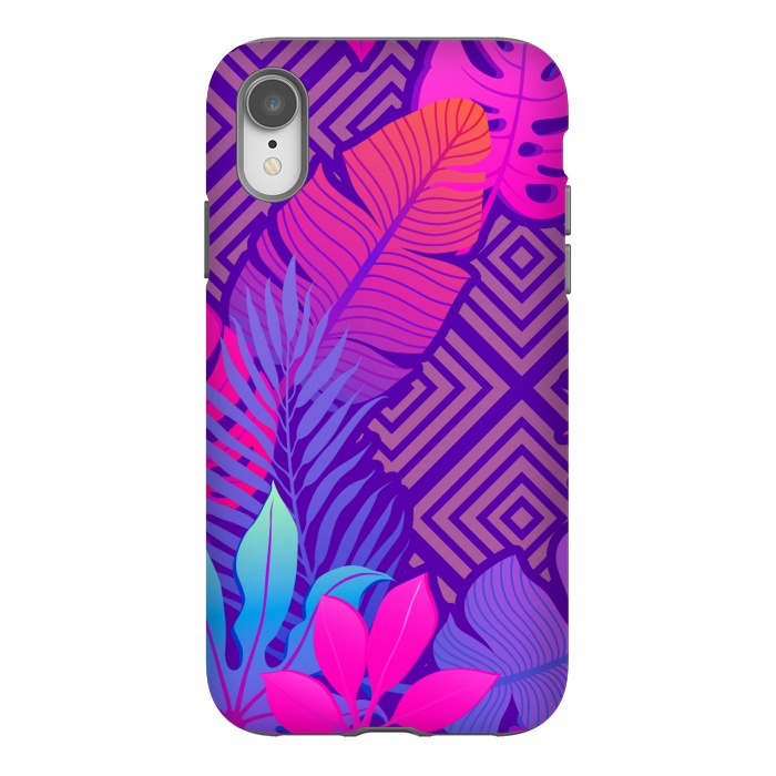 iPhone Xr StrongFit Tropical Lines And Leaves Patterns by ArtsCase