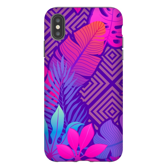 iPhone Xs Max StrongFit Tropical Lines And Leaves Patterns by ArtsCase