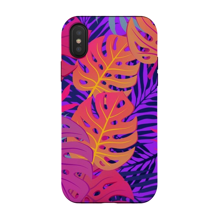 iPhone Xs / X StrongFit Palm Trees In Summer And Neon by ArtsCase