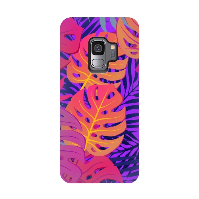 Galaxy S9 StrongFit Palm Trees In Summer And Neon by ArtsCase