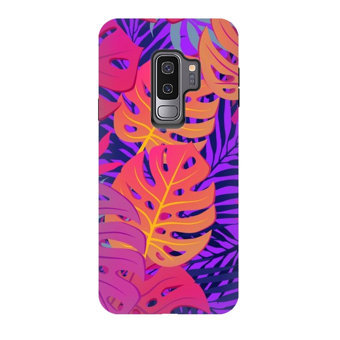 Galaxy S9 plus StrongFit Palm Trees In Summer And Neon by ArtsCase