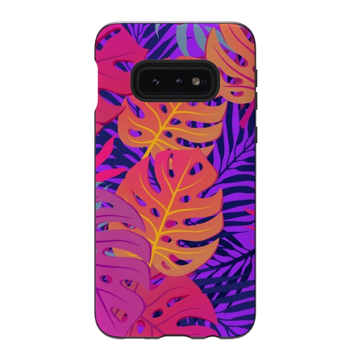 Galaxy S10e StrongFit Palm Trees In Summer And Neon by ArtsCase