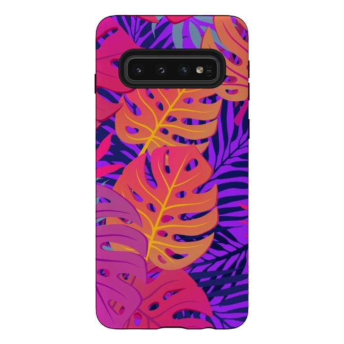 Galaxy S10 StrongFit Palm Trees In Summer And Neon by ArtsCase