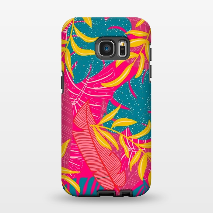 Galaxy S7 EDGE StrongFit Palm Patterns In Warm Colors by ArtsCase