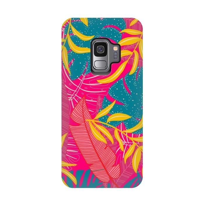 Galaxy S9 StrongFit Palm Patterns In Warm Colors by ArtsCase