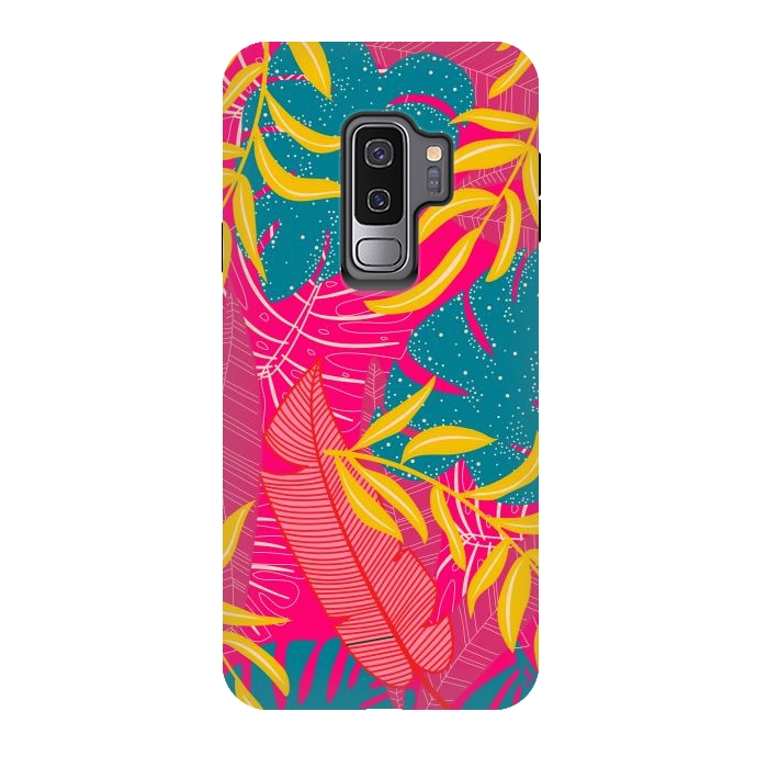 Galaxy S9 plus StrongFit Palm Patterns In Warm Colors by ArtsCase