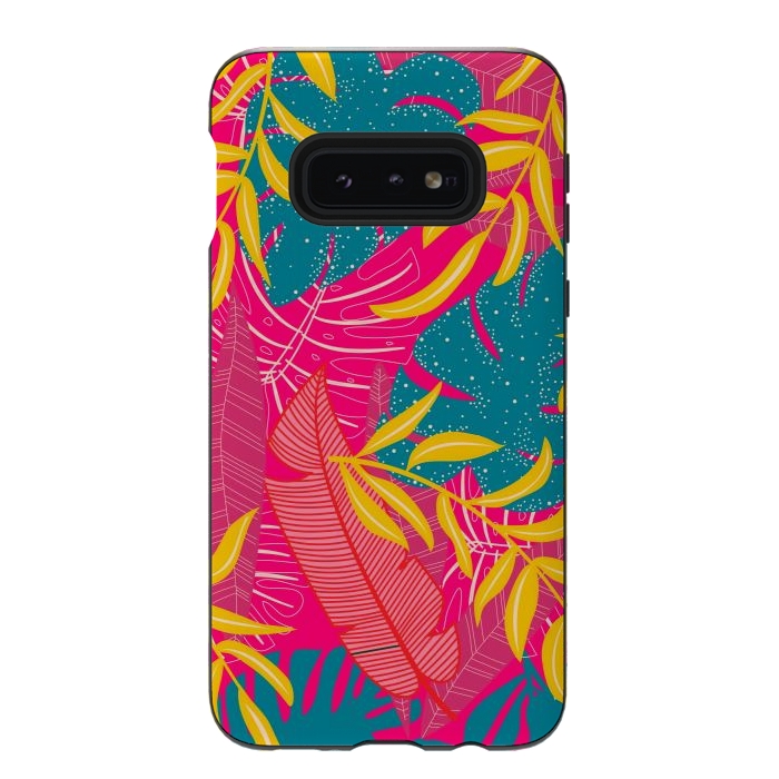 Galaxy S10e StrongFit Palm Patterns In Warm Colors by ArtsCase