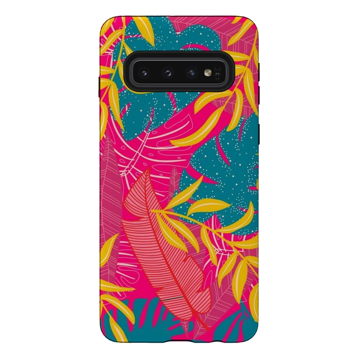 Galaxy S10 StrongFit Palm Patterns In Warm Colors by ArtsCase