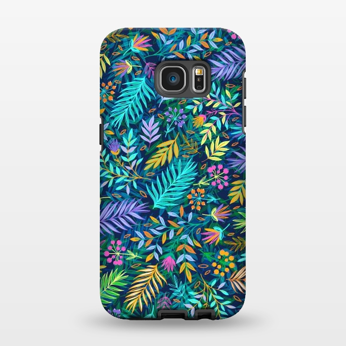 Galaxy S7 EDGE StrongFit Flowers In Cold Colors by ArtsCase