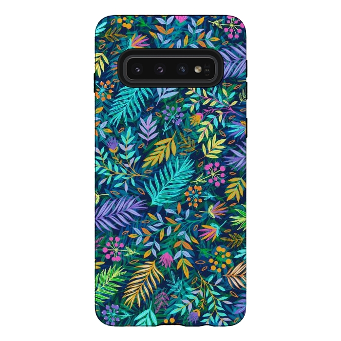 Galaxy S10 StrongFit Flowers In Cold Colors by ArtsCase